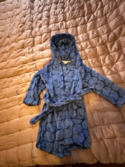 Mini-Bademantel aus Fleece Vanilla Blue 4 Jahre