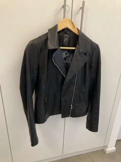 Leather jacket , black