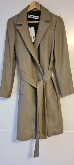 Manteau long et formal vert/gris Zara NEUF