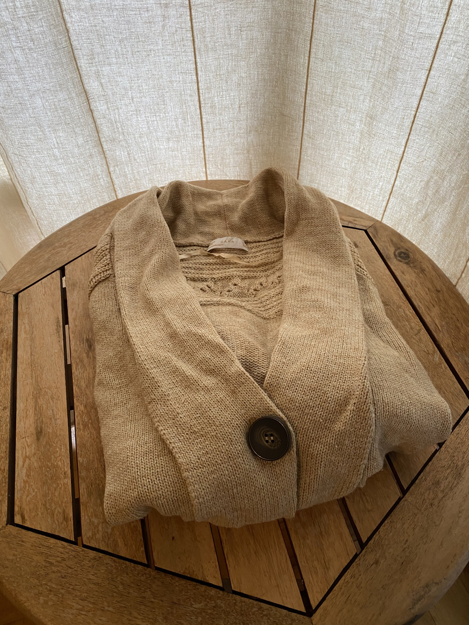Camel sweater/cardigan. Zara size M