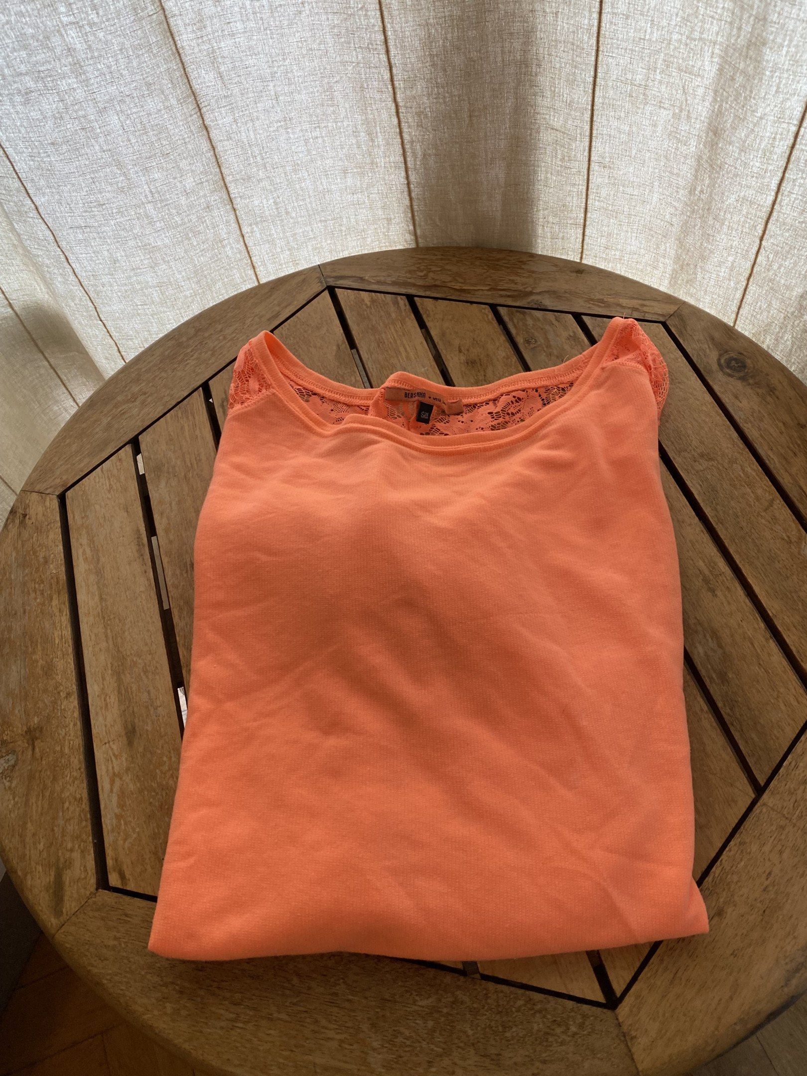 Sweat/ t-shirt orange dentelle