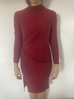 Red mid-length dress