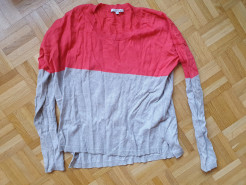 Pull gris et rose