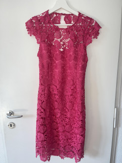 Long pink lace dress