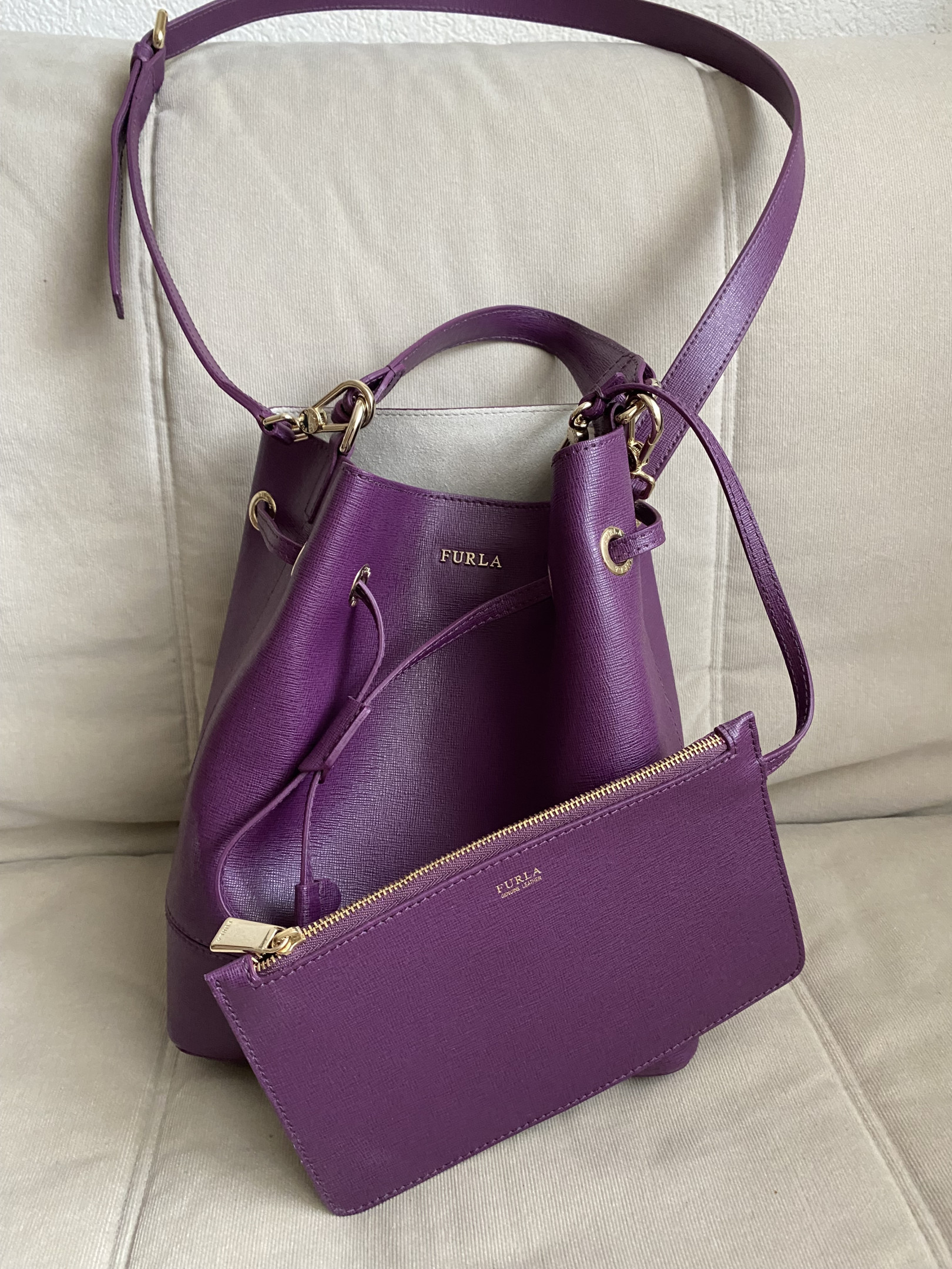 Furla purple sale handbag