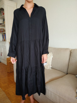 Black oversized maxi dress
