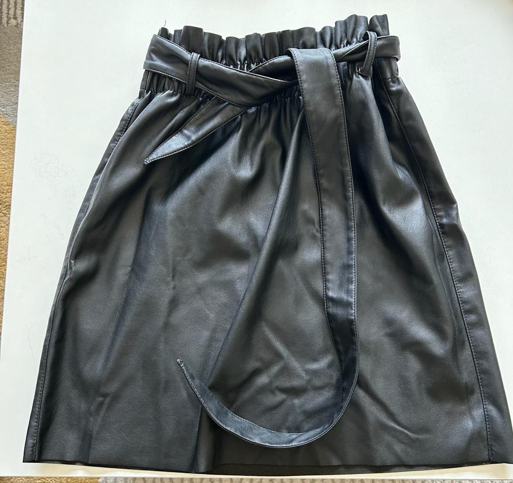 Black faux leather skirt