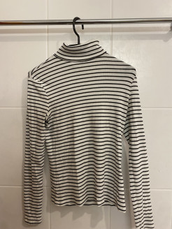 Striped turtleneck jumper