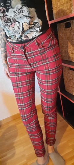 Check pattern trousers