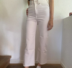 Pantalon jean large taille haute H&M