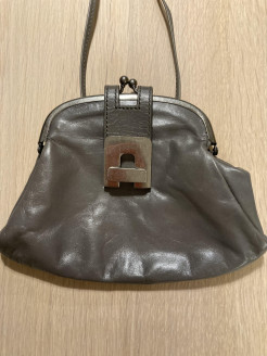Small grey leather bag