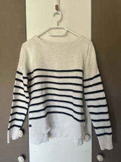 Black and white striped jumper