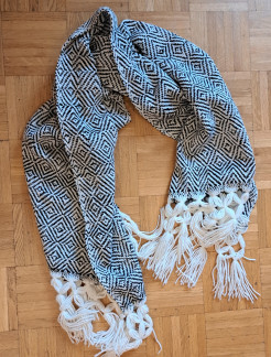 Large, warm black and white scarf