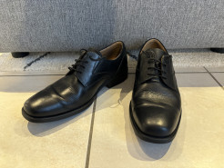 Geox black leather derby shoes