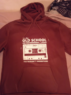 Old school hooded sweatshirt Dark Bordeaux