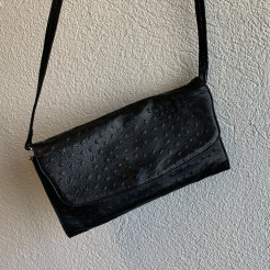Handtasche aus schwarzem Vintage-Leder