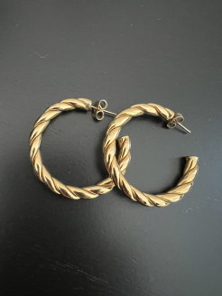 Twisted gold hoop earrings