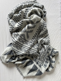 White and grey patterned scarf