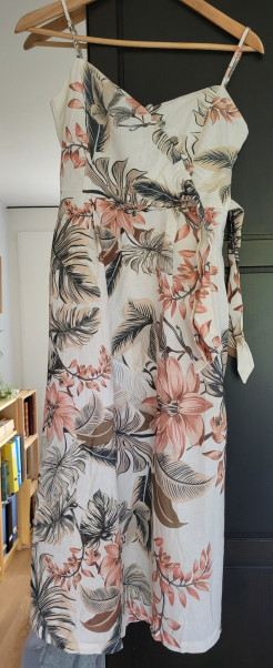 Robe longue blanche à fleurs Mango