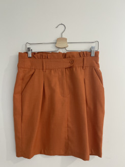 Orange pencil skirt