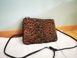 Black bag with leopard print - shoulder strap
