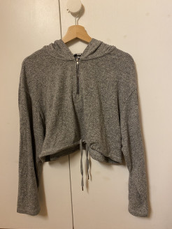 Pullover grau meliert topshop Crop Top