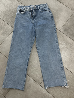 Jeans mom/droit taille haute