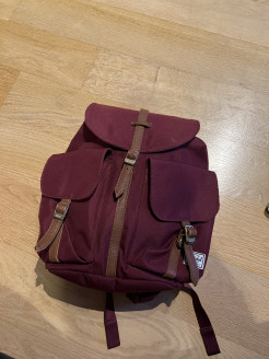 Small burgundy backpack
