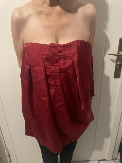 Burgundy evening bustier