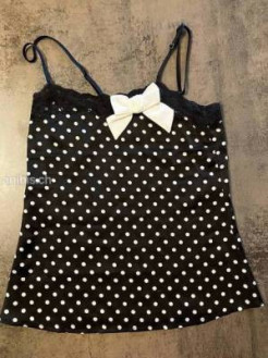 Black top with white polka dots brand: Etam size: XS