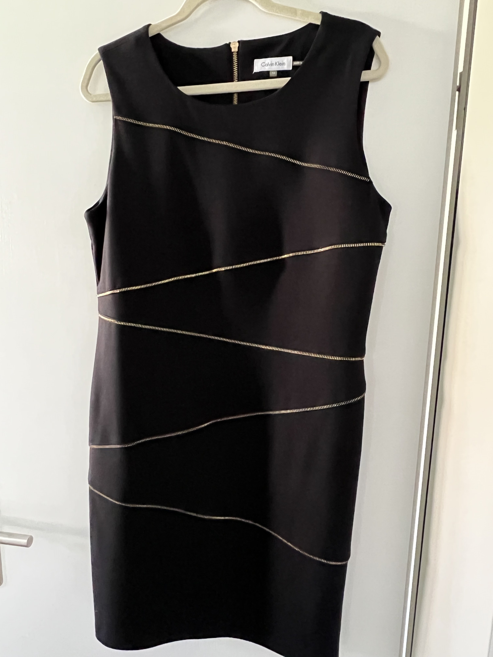 Calvin klein black and gold best sale dress