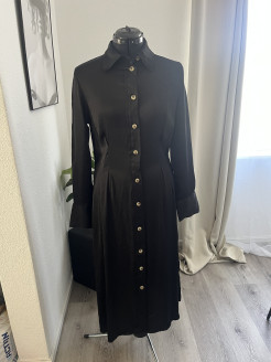 Black long dress with buttons