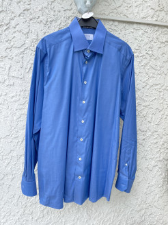 ETON Hemd, blau mit floralem Kontrast