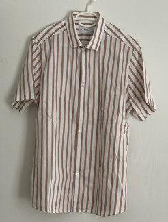 White-bronze two-tone short-sleeved shirt