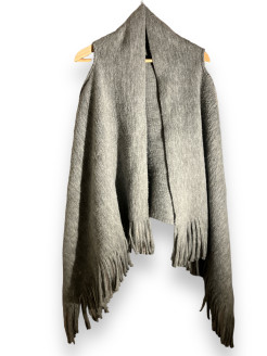 Grey fringed cardigan