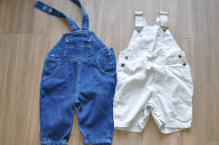 Set of 2 dungarees, size 6 months