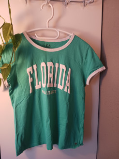 Florida T-Shirt, türkis mit weißem Rand, c&a