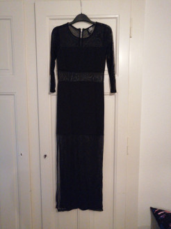 Black semi-sheer maxi dress