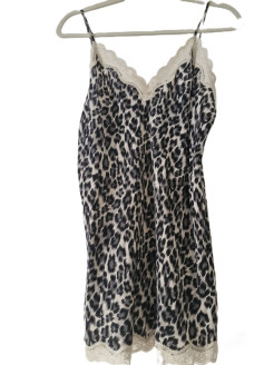 Max & Moi 100% silk animal print lace cami top (FR 44 / US 8)