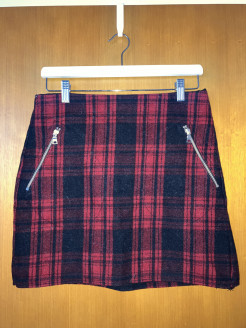 Short flannel skirt