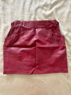 Burgundy faux leather skirt
