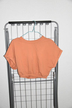 top with sleeve - Orange