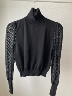Black turtleneck blouse