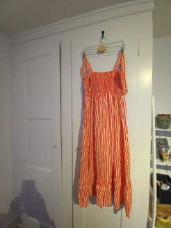 Loose-fitting summer dress with thin straps