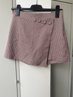 Houndstooth pattern short skirt