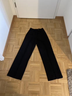 bershka wide leg trousers black