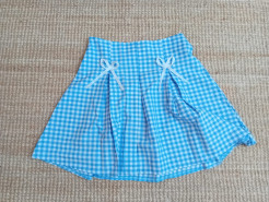 Blue and white skirt with little bows
