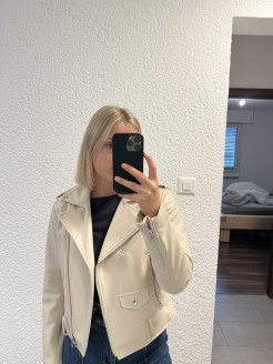 Cream leather jacket