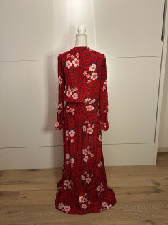 Red silk dress with flowers Zadig & Voltaire