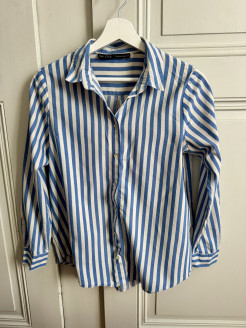White/blue stripes blouse ZARA